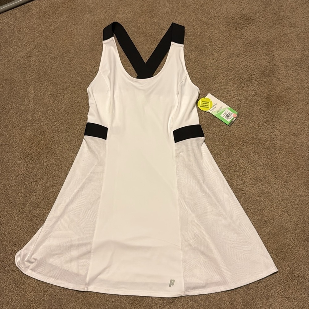 New Prince White Tennis Dress with Black Straps